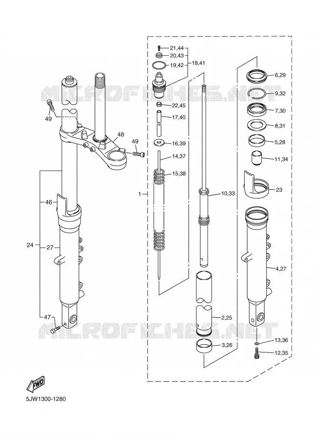 FOURCHE Yamaha MOTO 1300 2004 FJR ABS  FJR1300A