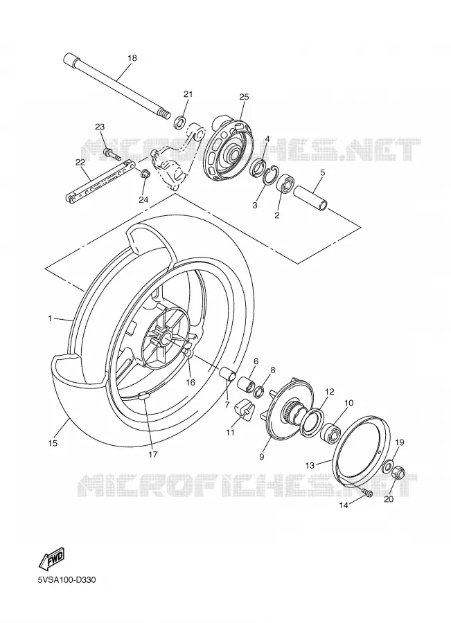 ROUE ARRIERE Yamaha MOTO 1300 2005 FJR ABS  FJR1300A