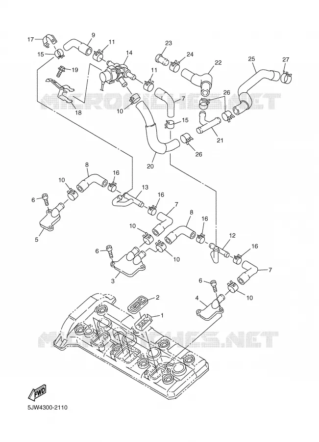 SYSTÈME D'ADMISSION D'AIR AIS Yamaha MOTO 1300 2005 FJR ABS  FJR1300A