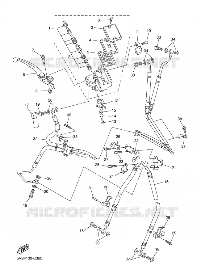 MAITRE CYLINDRE DE FREIN AVANT Yamaha MOTO 1300 2005 FJR ABS  FJR1300A