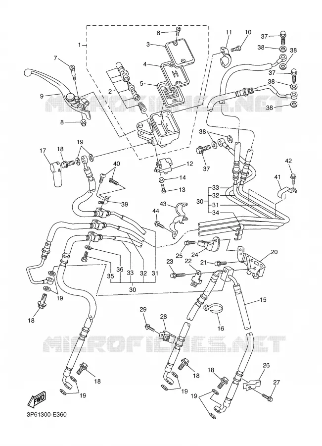 MAITRE CYLINDRE DE FREIN AVANT Yamaha MOTO 1300 2006 FJR ABS  FJR1300A
