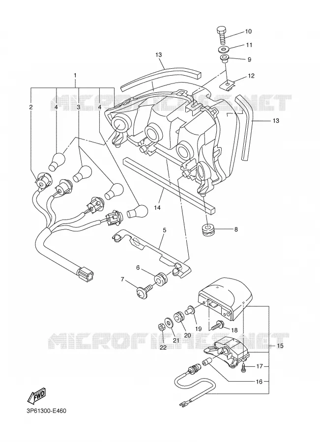FEU ARRIERE Yamaha MOTO 1300 2006 FJR AS ABS  FJR1300AS