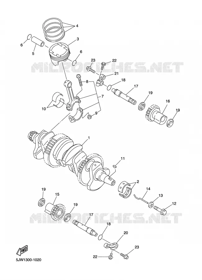 VILEBREQUIN / PISTON Yamaha MOTO 1300 2007 FJR  FJR1300AS