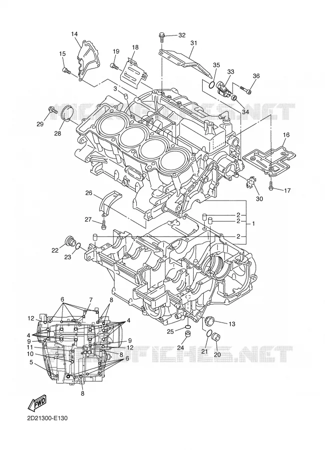 CARTER MOTEUR Yamaha MOTO 1300 2007 FJR  FJR1300AS