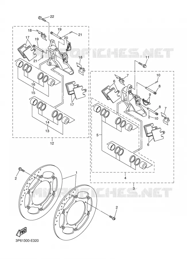 ETRIER DE FREIN AVANT Yamaha MOTO 1300 2007 FJR  FJR1300AS