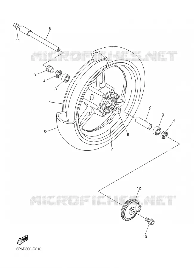 ROUE AVANT Yamaha MOTO 1300 2008 FJR AS ABS  FJR1300AS