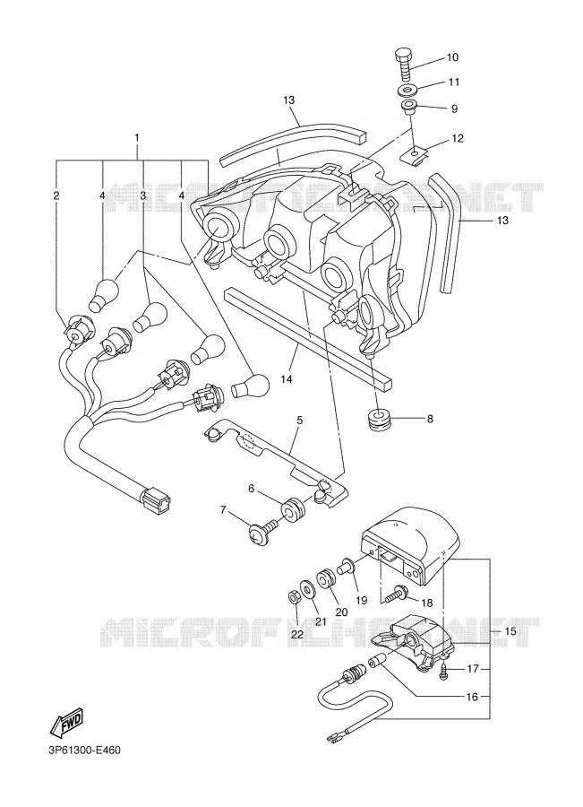 FEU ARRIERE Yamaha MOTO 1300 2008 FJR AS ABS  FJR1300AS