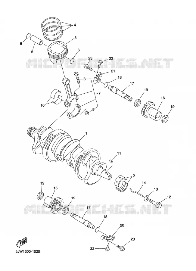 VILEBREQUIN / PISTON Yamaha MOTO 1300 2006 FJR AS ABS  FJR1300ASV