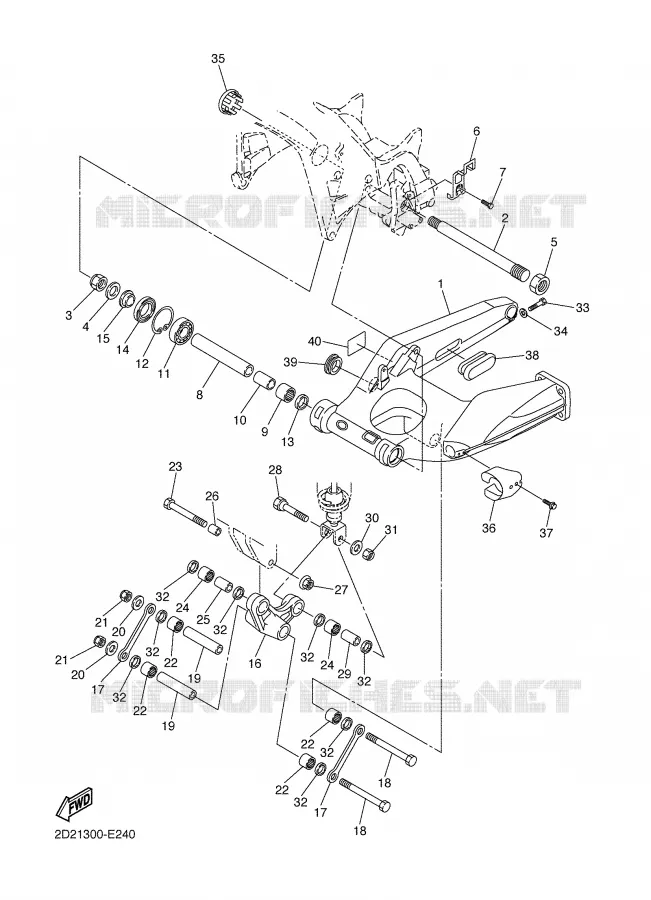 BRAS ARRIERE Yamaha MOTO 1300 2006 FJR AS ABS  FJR1300ASV