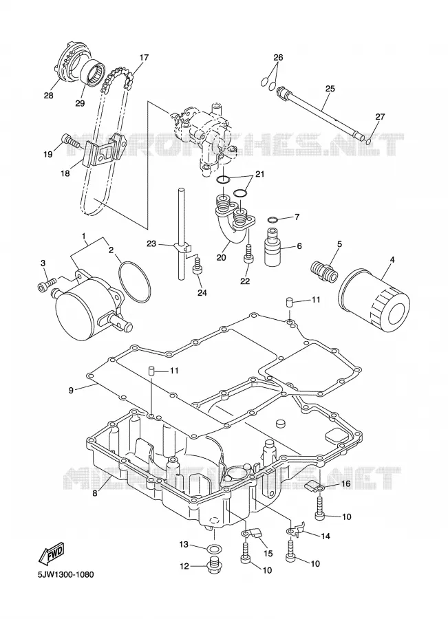 RADIATEUR D'HUILE / ECHANGEUR Yamaha MOTO 1300 2008 FJR ABS  FJR1300AX