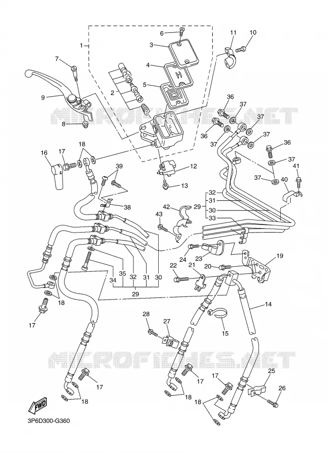 MAITRE CYLINDRE AVANT Yamaha MOTO 1300 2008 FJR ABS  FJR1300AX