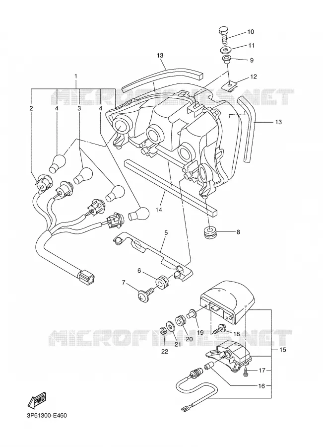 FEU ARRIERE Yamaha MOTO 1300 2008 FJR ABS  FJR1300AX