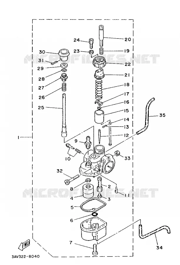 CARBURATEUR Yamaha MOTO 50 1989 FS1  FS1