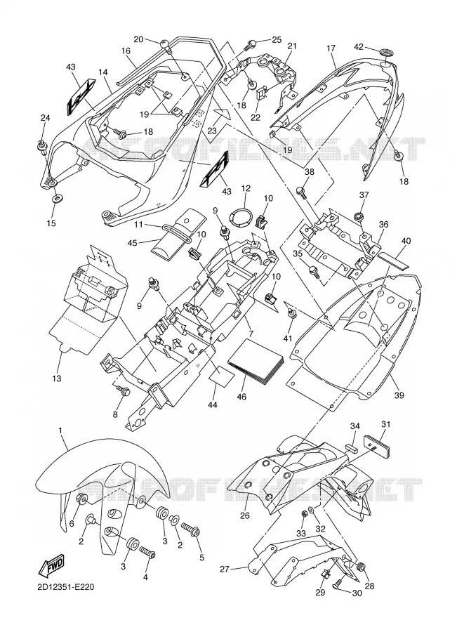 GARDE BOUE Yamaha MOTO 1000 2006 FZ1  FZ1-N FAZER _