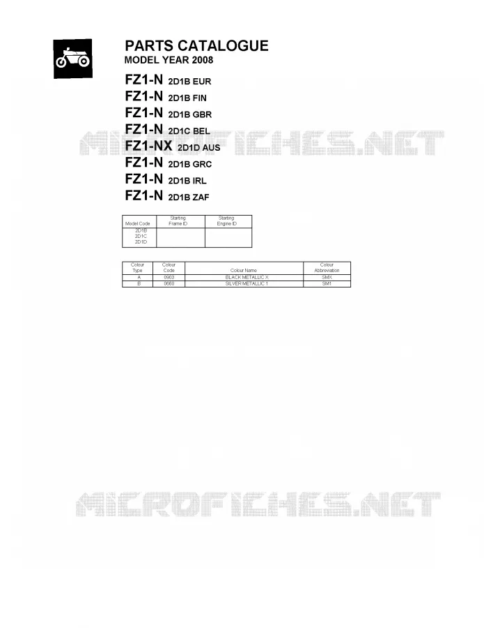 * CATALOG PREFACE * Yamaha MOTO 1000 2008 FZ1  FZ1-N FAZER _