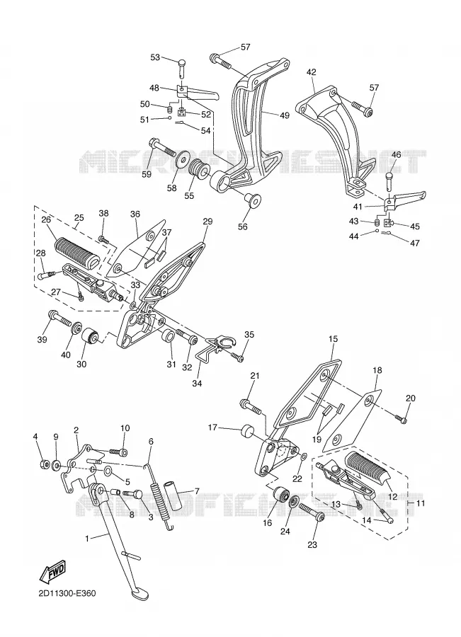 BEQUILLE / REPOSE PIEDS Yamaha MOTO 1000 2007 FZ1  FZ1-N FAZER _