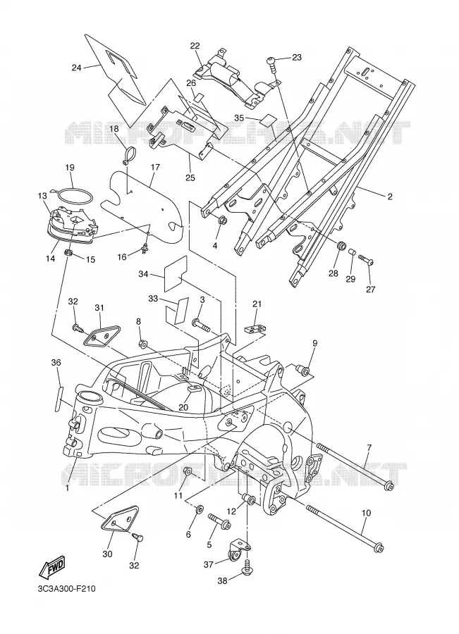 CADRE Yamaha MOTO 1000 2007 FAZER  FZ1-S