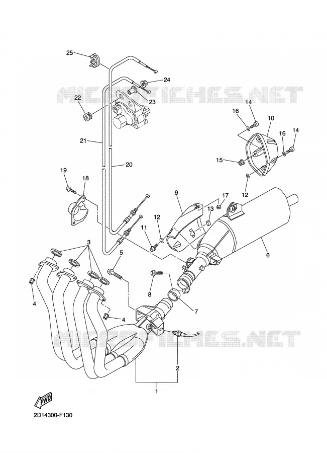 ECHAPPEMENT Yamaha MOTO 1000 2008 FAZER  FZ1-S