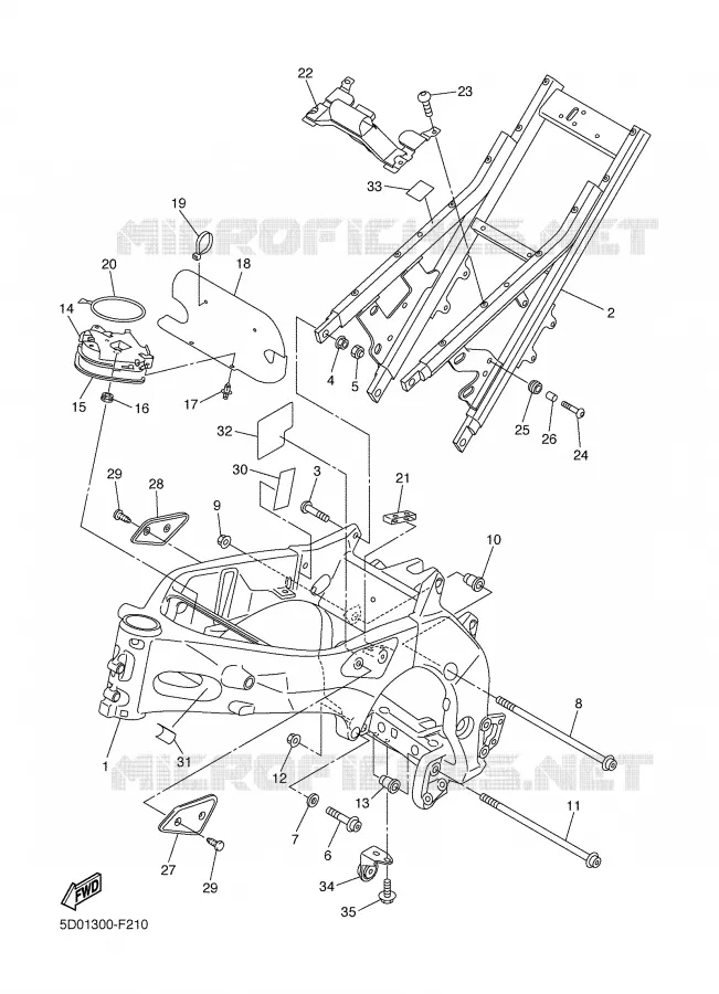 CADRE Yamaha MOTO 1000 2007 FAZER ABS  FZ1-SA
