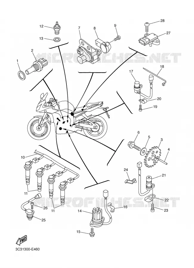 PARTIE ELECTRIQUE 1 Yamaha MOTO 1000 2007 FAZER  FZ1-SW