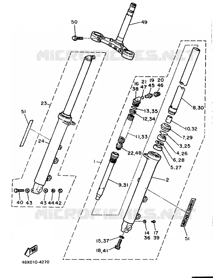 FOURCHE Yamaha MOTO 600 1988 FZ  FZ600