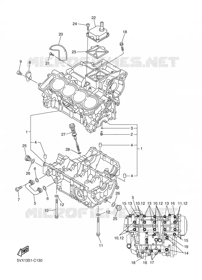 CARTER MOTEUR Yamaha MOTO 600 2005 FZ6  FZ6-N