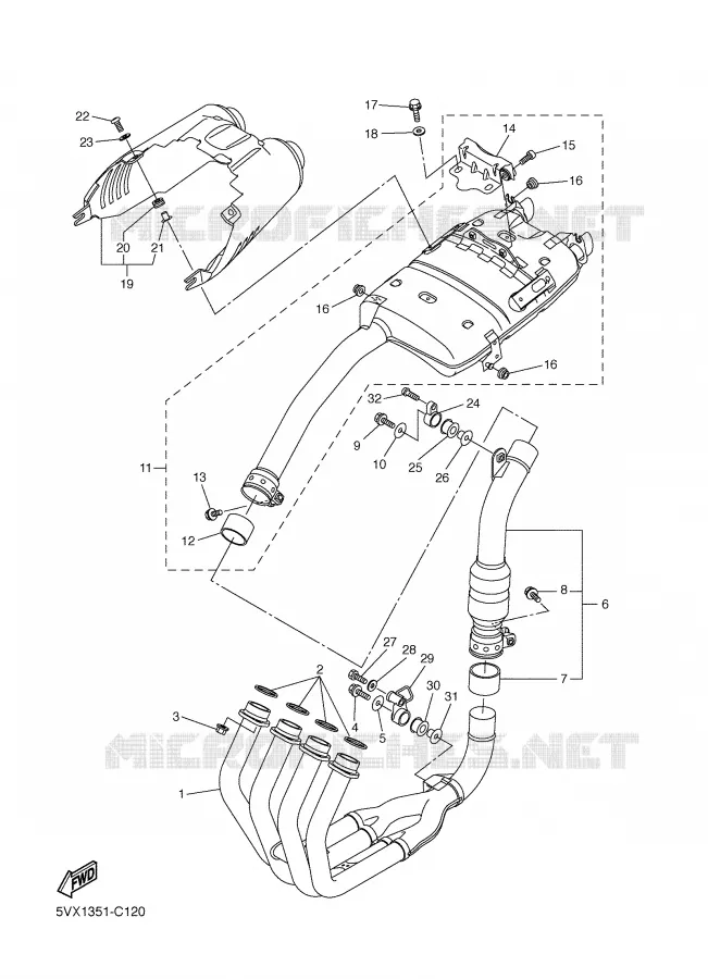 ECHAPPEMENT Yamaha MOTO 600 2006 FZ6  FZ6-N FZ6