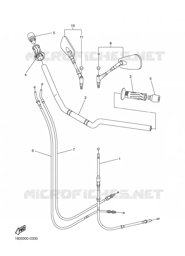 GUIDON ET CABLES Yamaha MOTO 600 2006 FZ6  FZ6-N FZ6