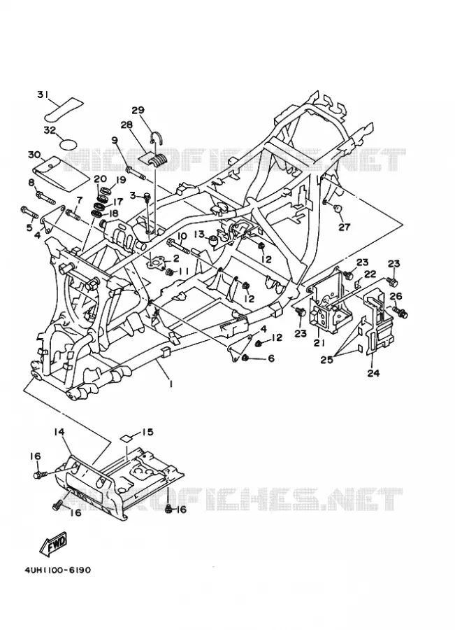 CADRE Yamaha QUAD 350 1998 YFM  YFM350U