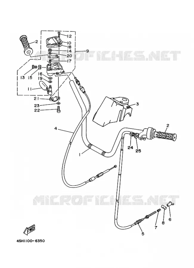 GUIDON ET CABLES Yamaha QUAD 400 1998 YFM  YFM400FW
