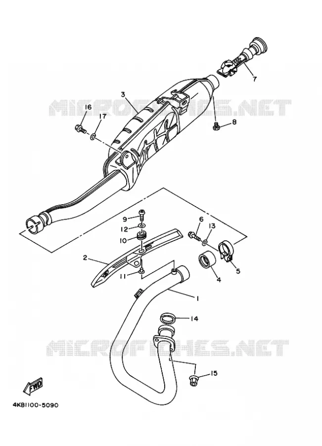 ECHAPPEMENT Yamaha QUAD 350 1997 WOLVERINE  YFM350FW-X
