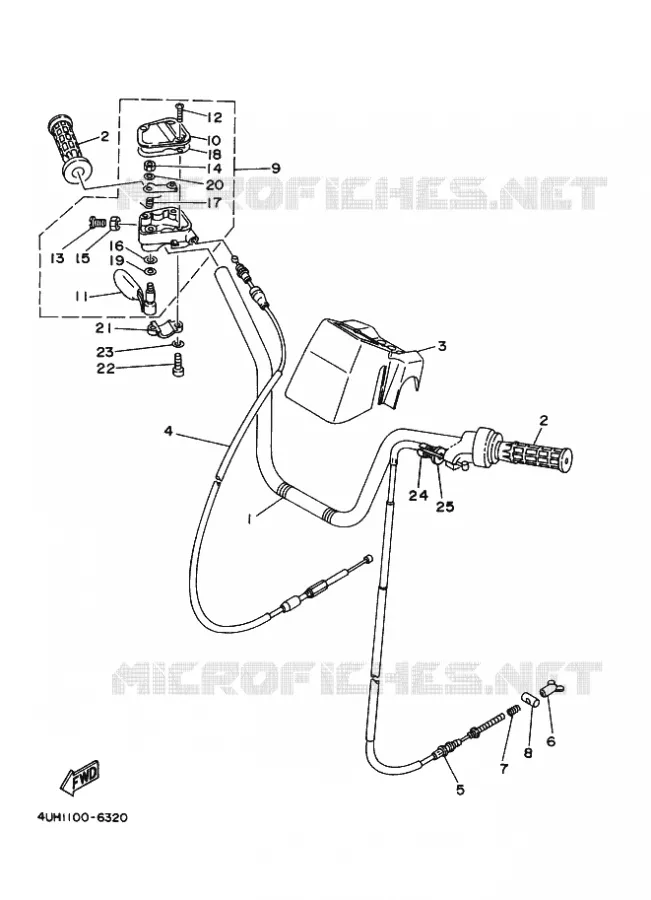 GUIDON ET CABLES Yamaha QUAD 350 1997 YFM  YFM350U