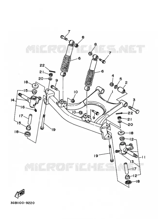 SUSPENSION / ROUE AVANT Yamaha QUAD 80 1996 RAPTOR  YFM80