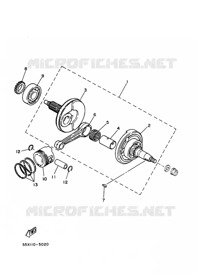 VILEBREQUIN / PISTON Yamaha QUAD 80 1996 RAPTOR  YFM80
