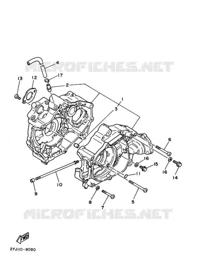 CARTER MOTEUR Yamaha QUAD 80 1996 RAPTOR  YFM80