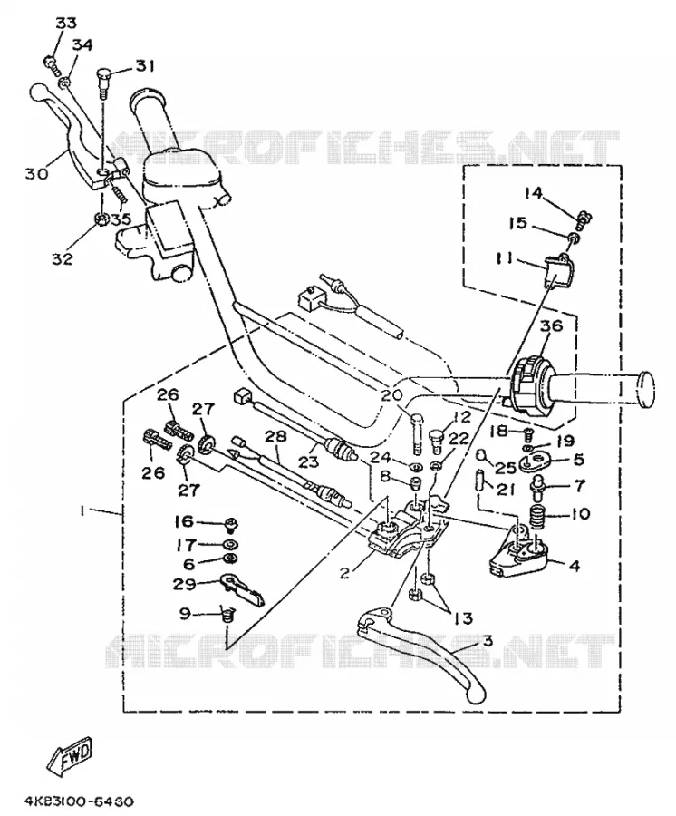 COMMODO / LEVIER Yamaha QUAD 350 1996 WOLVERINE  YFM350FW-X