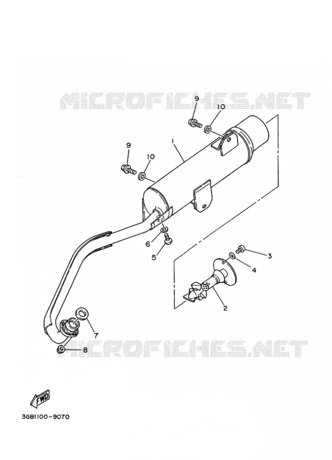 ECHAPPEMENT Yamaha QUAD 80 1995 RAPTOR  YFM80