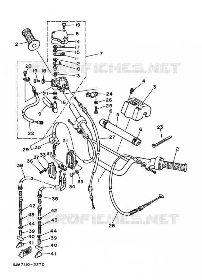 GUIDON ET CABLES Yamaha QUAD 200 1995 BLASTER  YFS200 BLASTER