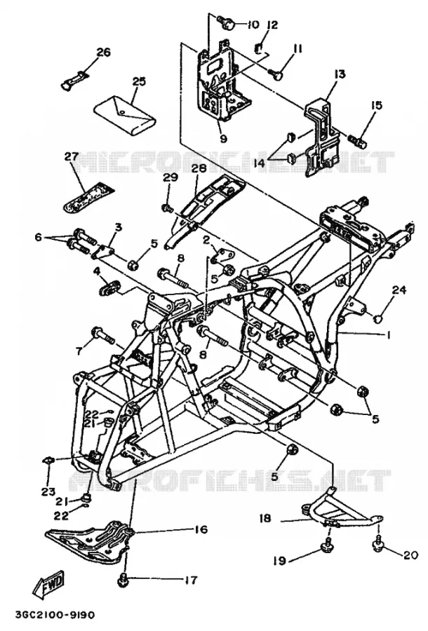 CADRE Yamaha QUAD 200 1990 YFM  YFM200DX