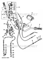 GUIDON ET CABLES pour Yamaha YFM250 de 1990