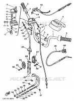 GUIDON ET CABLES pour Yamaha YFU1 de 1989