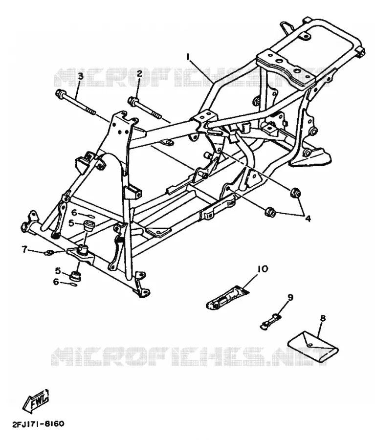 CADRE Yamaha QUAD 80 1988 RAPTOR  YFM80T