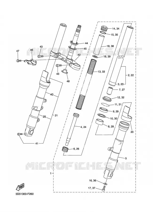 FOURCHE Yamaha MOTO 600 2007 FZ6 S2  FZ6-NHG