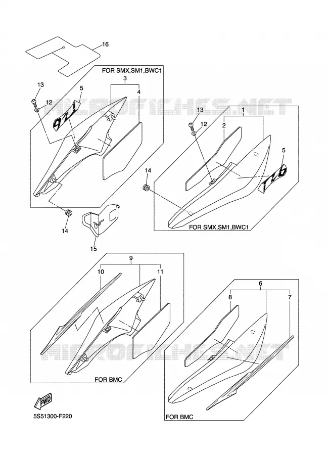 COUVERCLE LATERAL Yamaha MOTO 600 2007 FZ6 S2  FZ6-NHGW