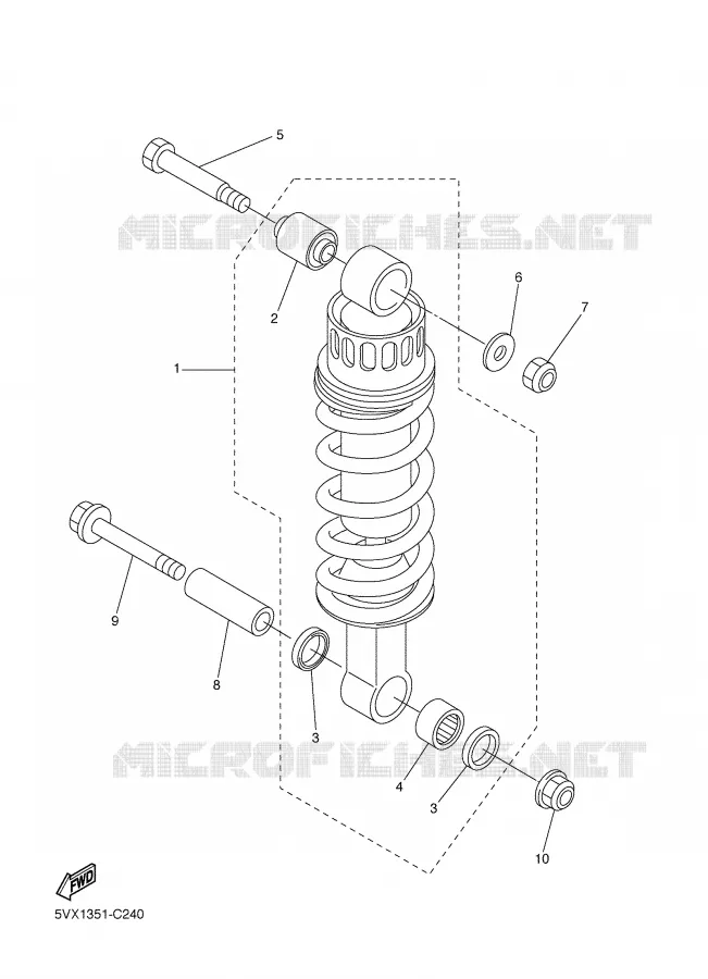 AMORTISSEUR ARRIERE Yamaha MOTO 600 2005 FZ6  FZ6-NT