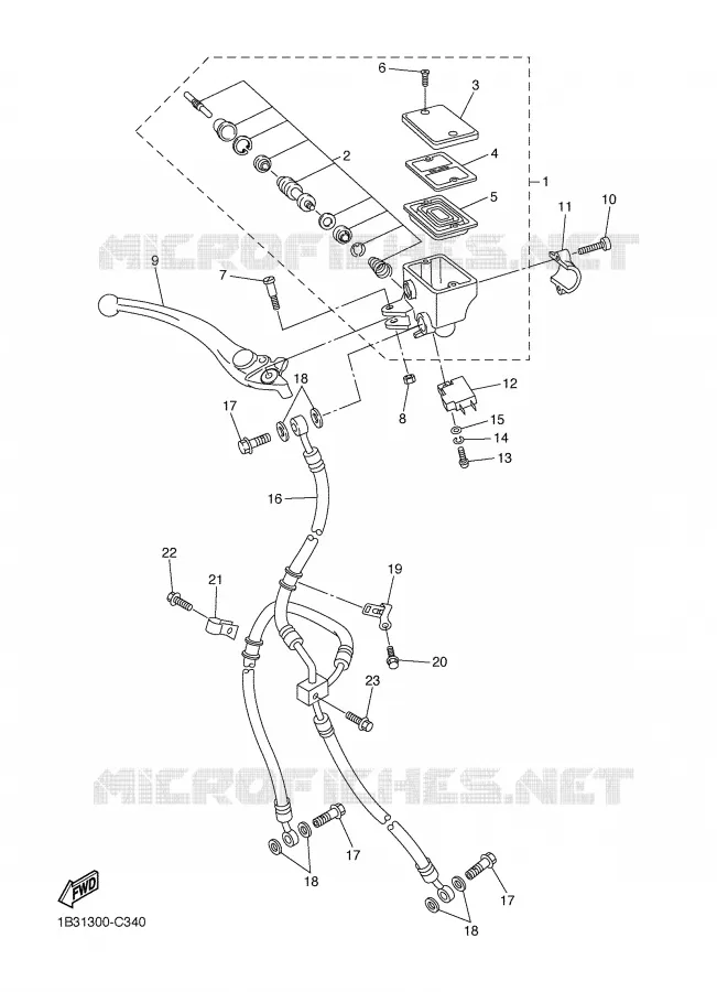 MAITRE CYLINDRE AVANT Yamaha MOTO 600 2005 FZ6  FZ6-NT