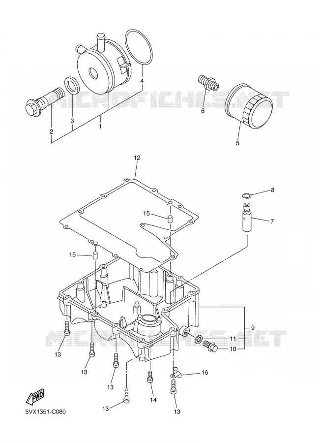 FILTRE A HUILE Yamaha MOTO 600 2006 FZ6  FZ6-NV