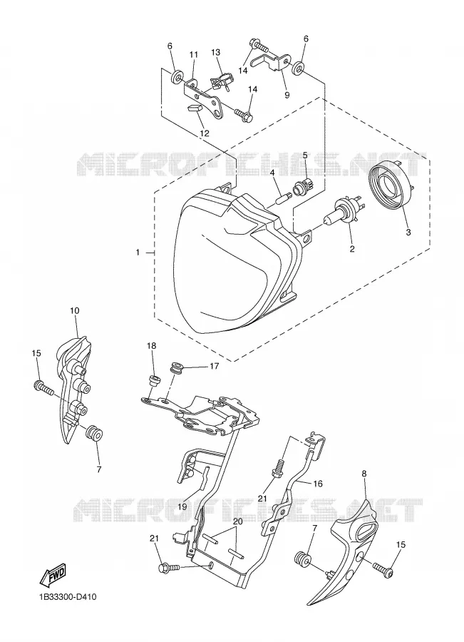 PHARE  Yamaha MOTO 600 2006 FZ6  FZ6-NV