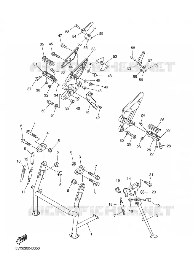 BEQUILLE / REPOSE PIEDS Yamaha MOTO 600 2006 FAZER  FZ6-S