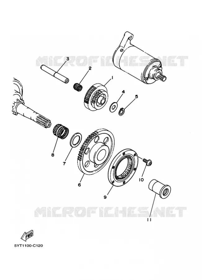 EMBRAYAGE DE DEMARREUR Yamaha QUAD 350 2010 RAPTOR  YFM350 YFM35RZ RAPTOR 350